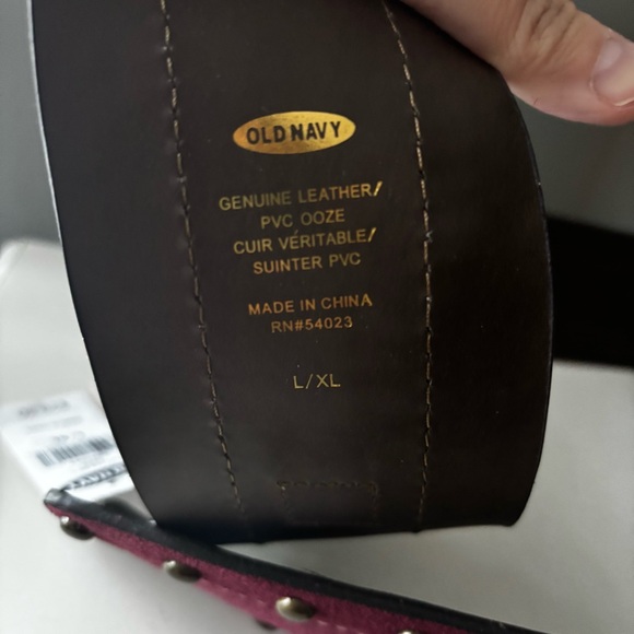 Old Navy Burgundy Studded Belt Suede Brand New - Picture 3 of 6